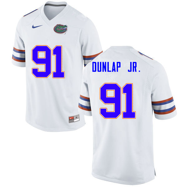 Men #91 Marlon Dunlap Jr. Florida Gators College Football Jerseys Sale-White - Click Image to Close